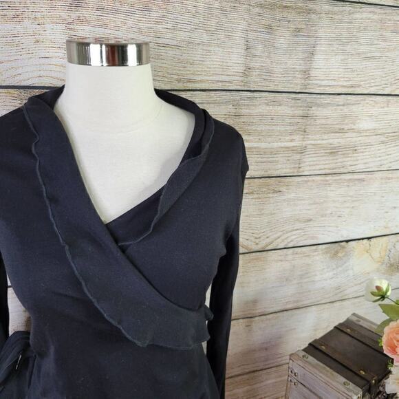 nom‎ Maternity Wrap Ruffle Dress Black Medium - Picture 2 of 6